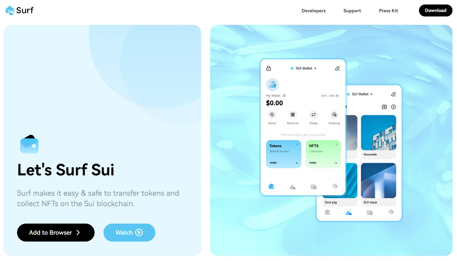 Surf Wallet, the first community-based wallet launched on Sui blockchain