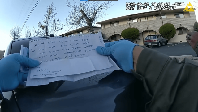 Nevada State Police body cam records suspect's seed phrase