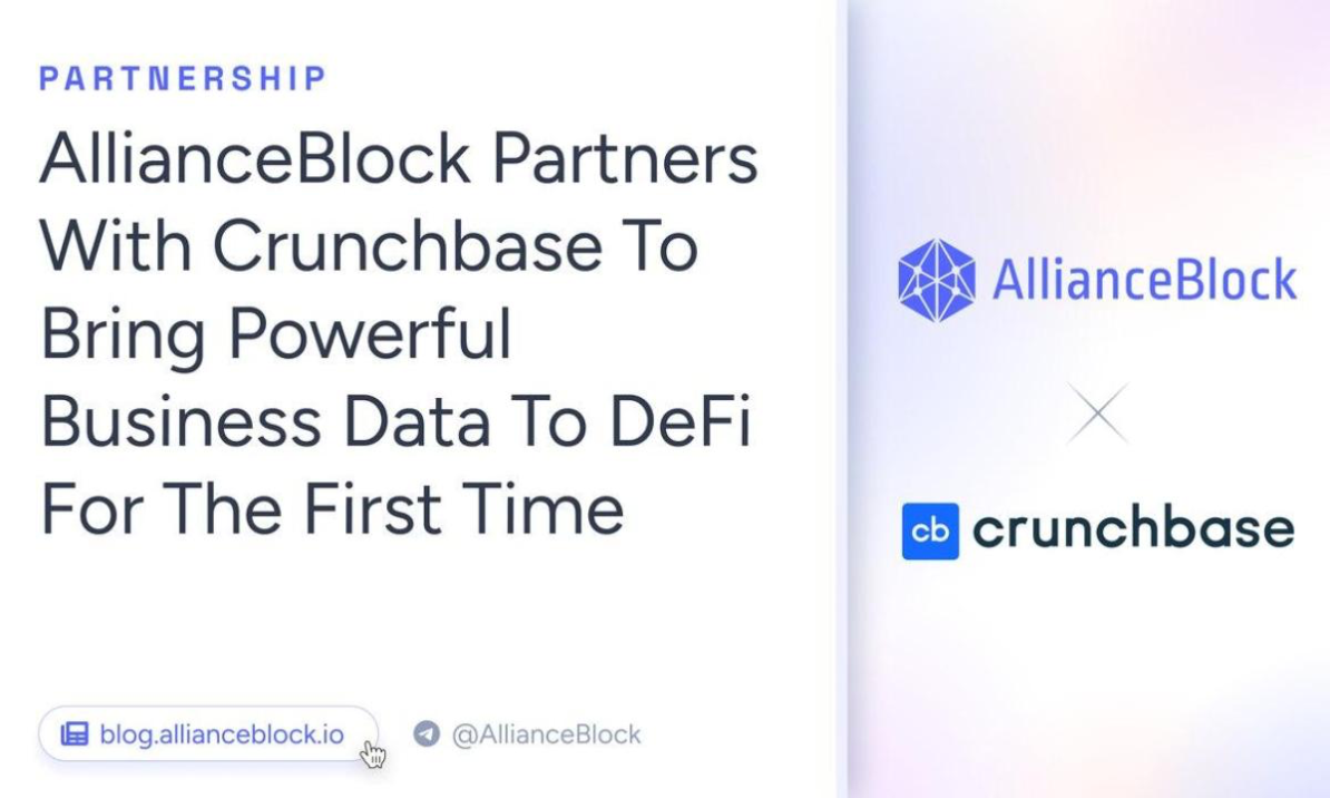 AllianceBlock Partners With Crunchbase To Bring Powerful Business Data To DeFi For The First Time