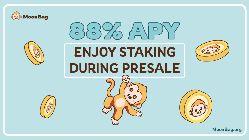 MoonBag Coin Ranked as Top Crypto Presale, Offering 88% APY on Staked $MBAG Coins