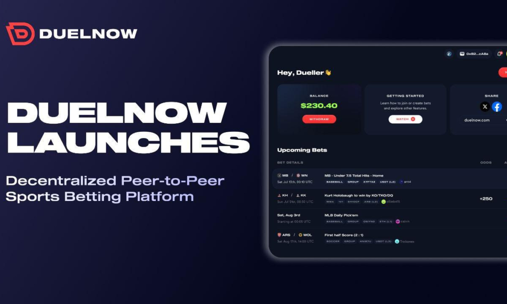 DuelNow Launches P2P Sports Betting Prediction Marketplace