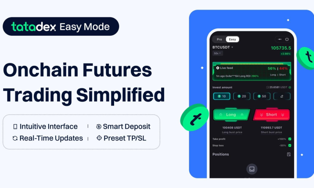 tatadex Launches Easy Mode for One-Click Onchain Futures Trading