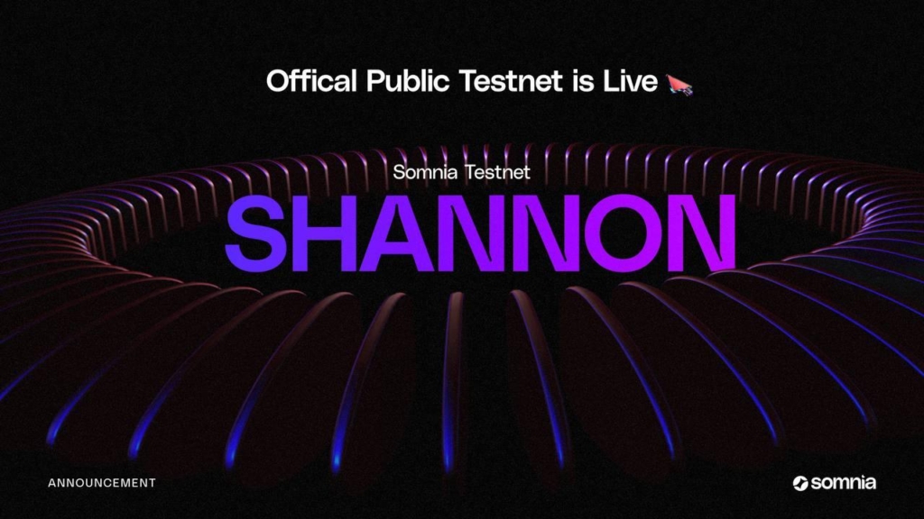 Somnia Launches Shannon Testnet Following 1M+ TPS Devnet Benchmarks