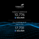 Torrent Capital Increases its Solana Holdings