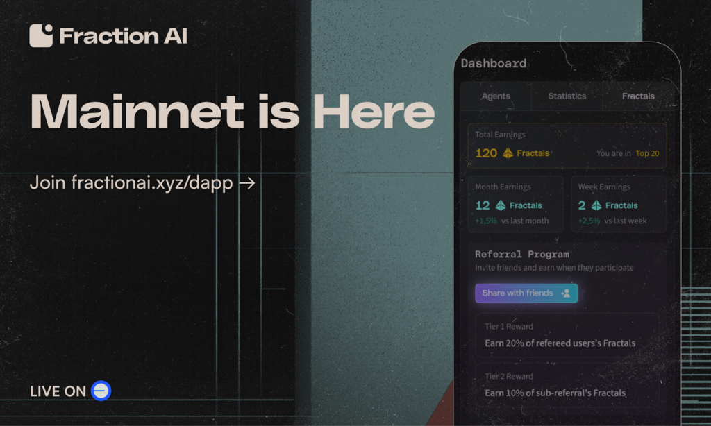 Fraction AI Launches on Mainnet for Auto-Training AI Agents