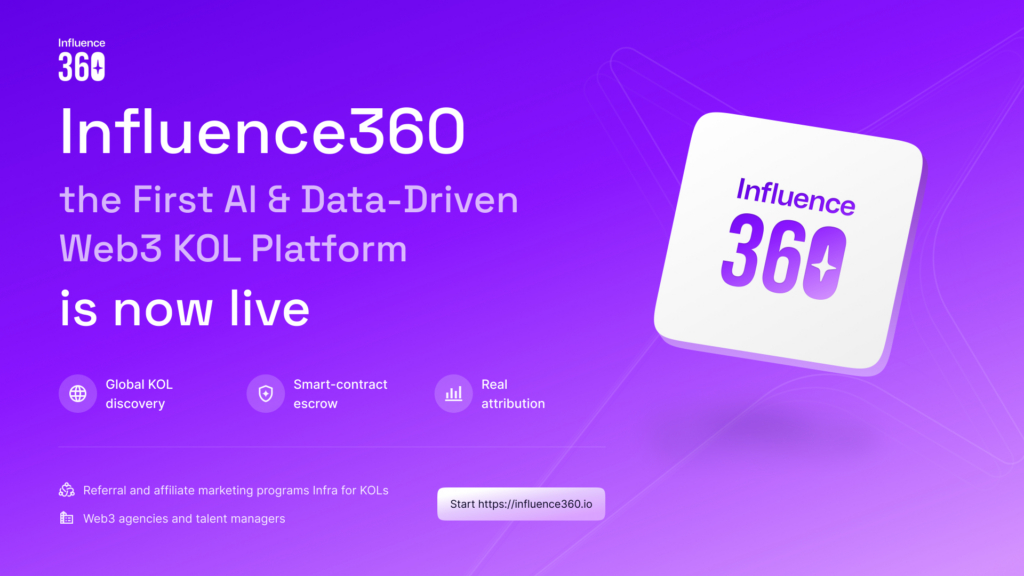 Influence360 Launches as the First AI & Data-Driven Web3 KOL Platform with Global KOL Coverage and Real Attribution