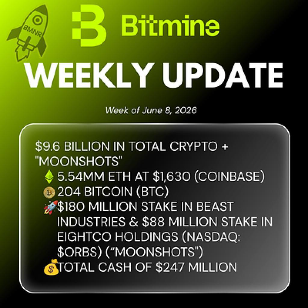 Bitmine Immersion Technologies (BMNR) Announces ETH Holdings Reach 5.54 Million Tokens