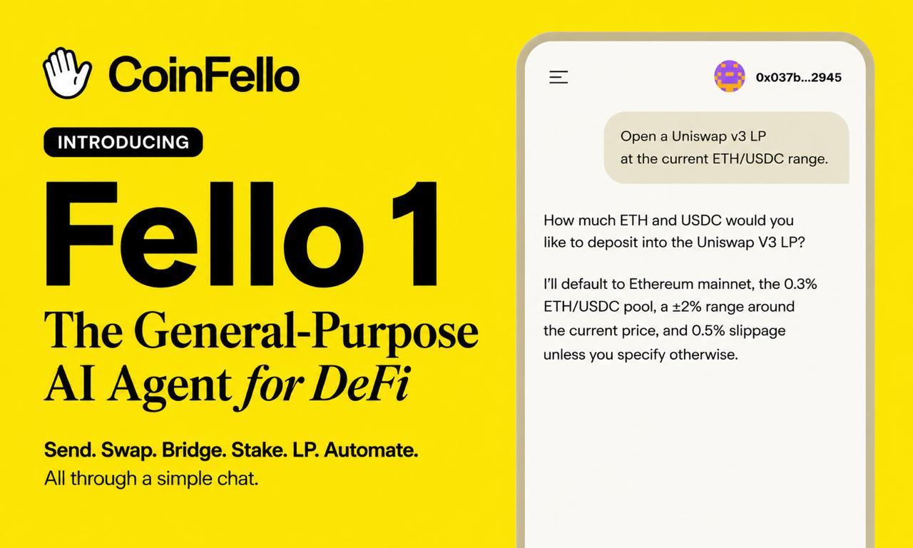 CoinFello Publicly Launches Fello 1 for General-Purpose DeFi